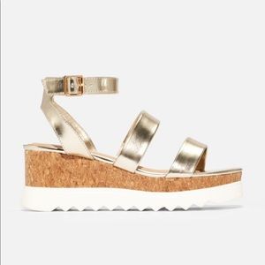 Platform Wedge Sandals (Gold)
